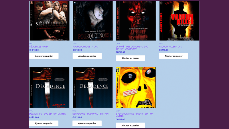 La nouvelle boutique DVD du site est en ligne. Tous les films d'horreur de JCG Production sont disponibles à la vente !