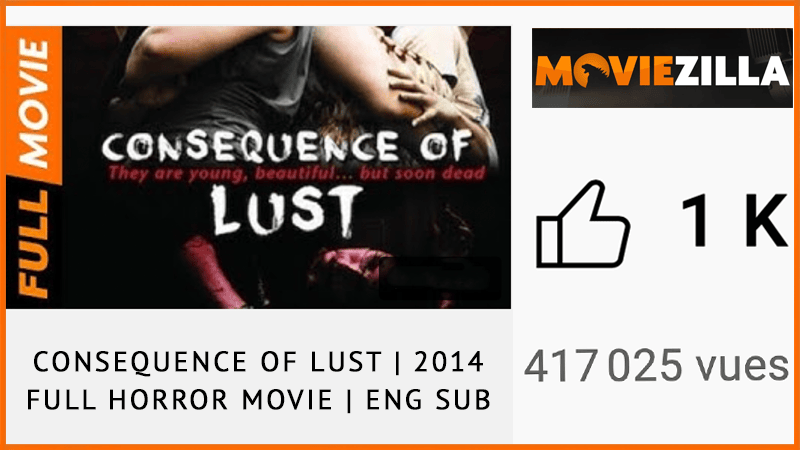 Très gros succès de mon film d’horreur Séquelles (Conséquence Of Lust) en VOD qui est numéro 1 sur Moviezilla et qui fait 65 fois plus de vues que le film classé deuxième ! 