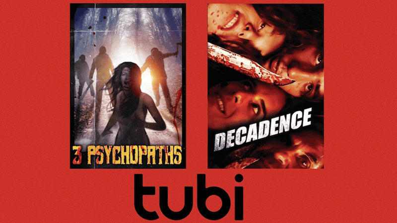 Films d'horreur en streaming gratuit : après Vacuum Killer de Doctor Chris et mes trois derniers films, c'est au tour de 3 psychopathes et Décadence d'être disponibles sur la plateforme Tubi qui est l'une des plus grosses plateformes AVOD (VOD financé par la publicité). Elle appartient à Fox Corporation.