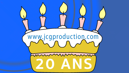 Le site web de JCG Production a 20 ans ! Depuis 1998, le site a reçu des millions de visites. Merci !
